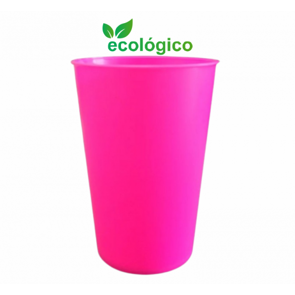 Copo Ecológico Flexível Rosa Pink - 420ml - Transfer Laser
