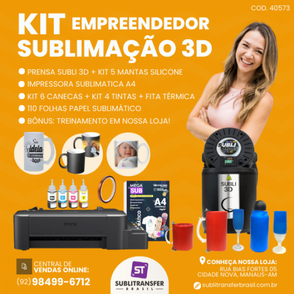 Kit Empreendedor Sublimação 3D