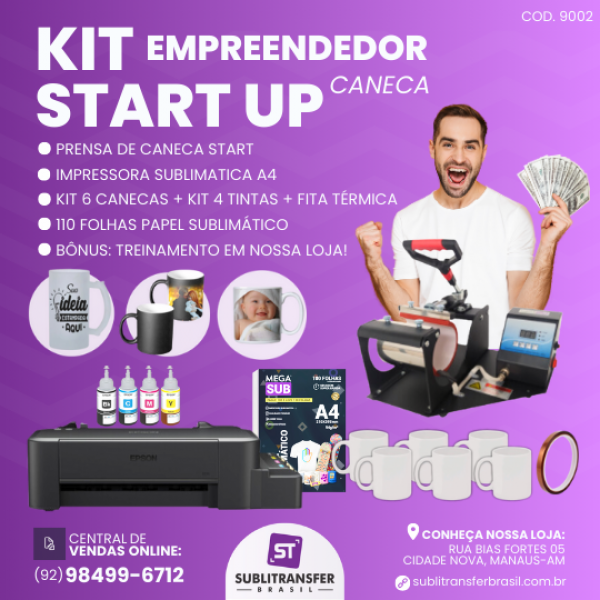 Kit Empreendedor Sublimação Start Up Caneca