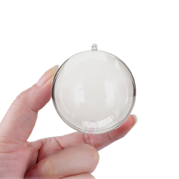 Bolinha Natal (Bola Esfera Acrílico) Cristal 6,5cm Pacote com 10 Unidades