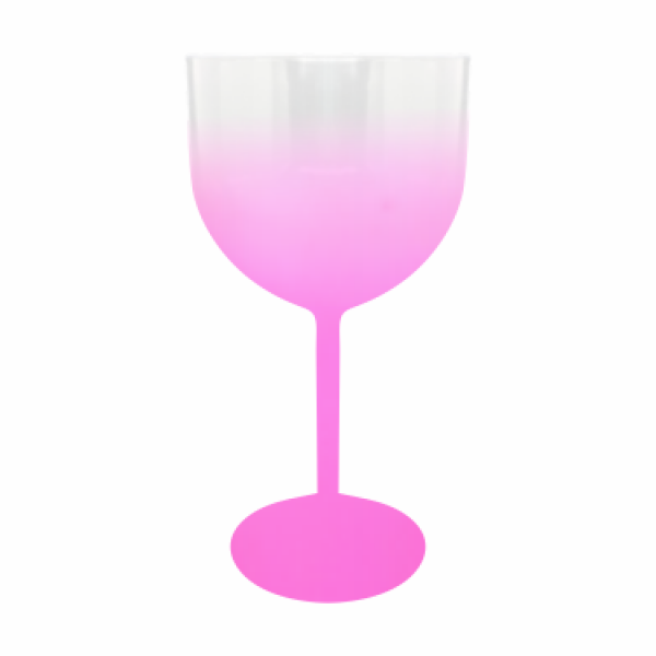 Taça Gin Cristal Degradê Rosa Neon - 550ml