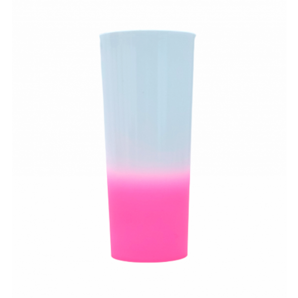 Copo Long Drink Branco Degrade Rosa Neon 350ml