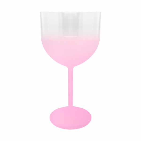 Taça Gin Cristal Degradê Rosa Bebe - 550ml