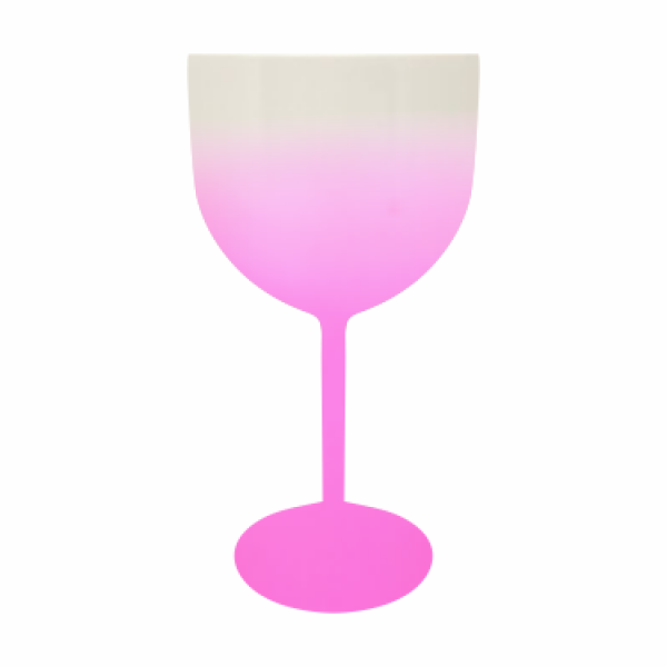 Taça Gin Branca Degrade Rosa Neon - 550ml