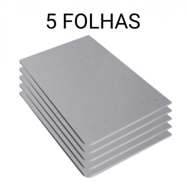 Papel Paraná Cinza Folha Plana 80x100cm Espessura de 1.7mm H Holler - 5 Unidades
