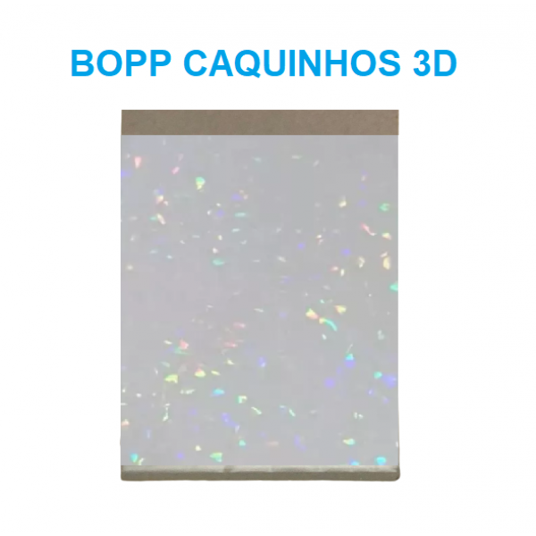 Filme de Bopp 26 Micras Holografico Caquinhos 3D 22cm x 10m - STBR (ENROLADO NO PAPELÃO)