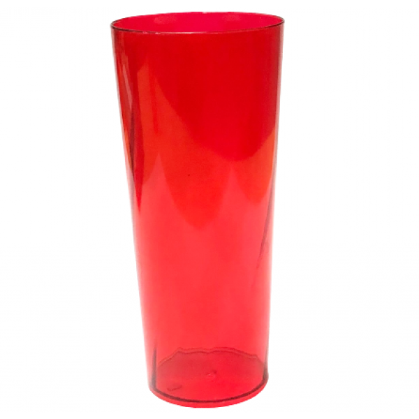 Copo Long Drink Vermelho Neon Diamante Translucido - 350ml